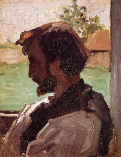 Frederic Bazille Self Portrait at Saint-Sauveur oil painting image